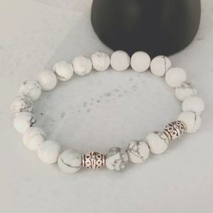 Howlite Natural Stone Bracelet, Handmade
